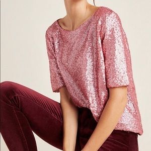 Anthropologie Sunday in Brooklyn Sequin top